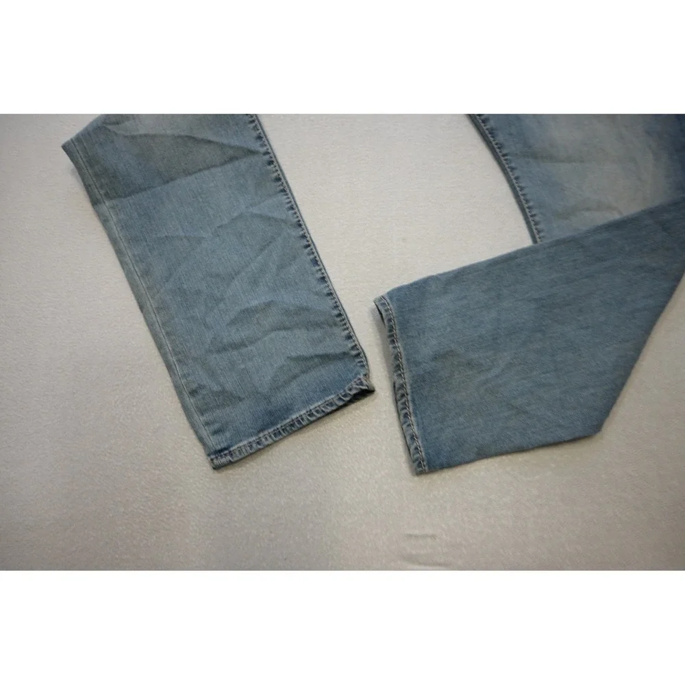 True Religion Ricky Relaxed Straight Jeans Stretch Mens 44x34 Blue Excellent